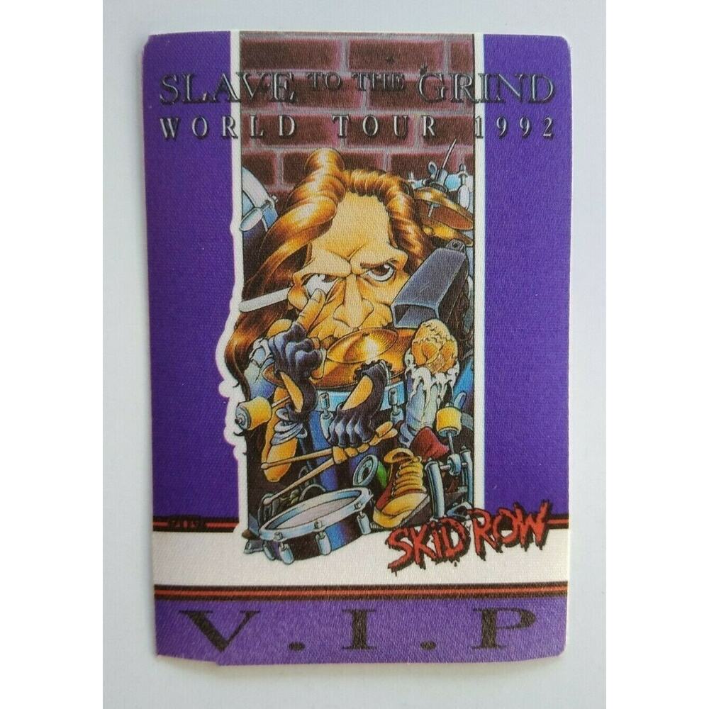 Skid Row Backstage Pass Original 1992 Slave To The Grind Hard Rock VIP Purple
